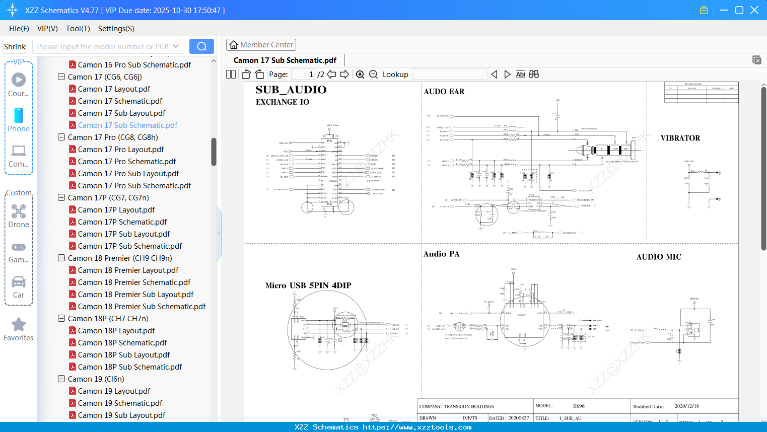 Tecno Camon 17 Sub Schematic